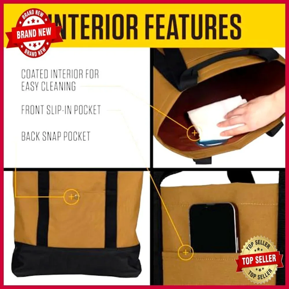 Durable Water Repellent 18L Tote Bag with Convertible Straps